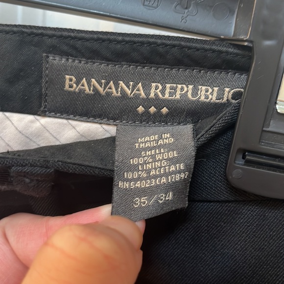 Banana Republic Men Wool Black Slacks Dress Pants Size 35/34 - Picture 6 of 7